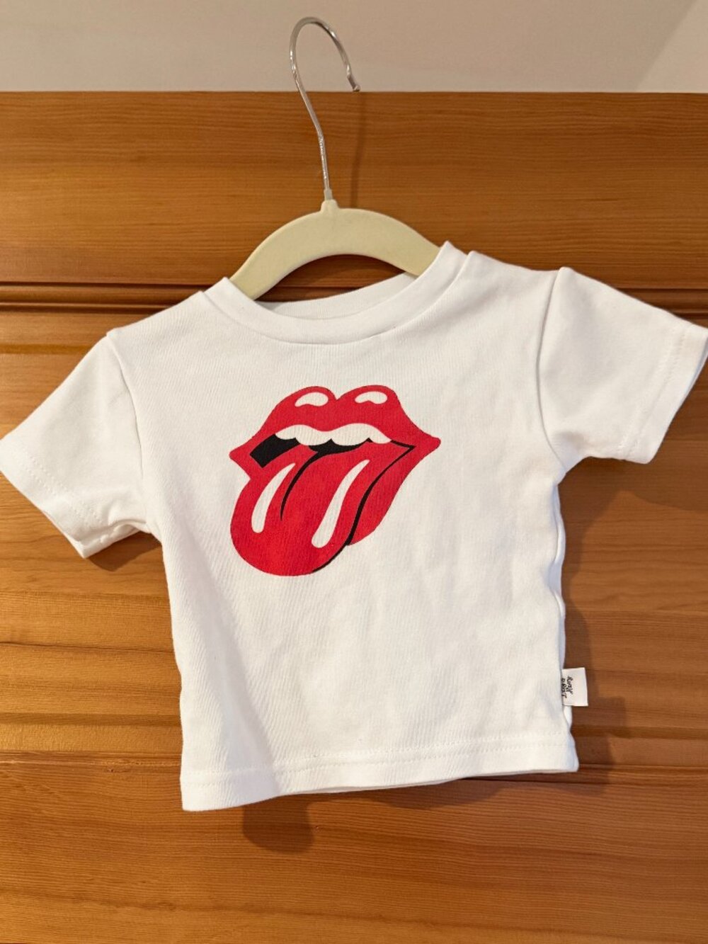 Rolling Stones Tongue Logo Baby Tee 6-12 Months White Graphic Shirt